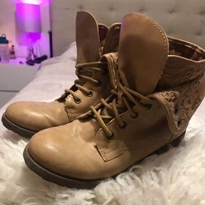 Tan leather like boots